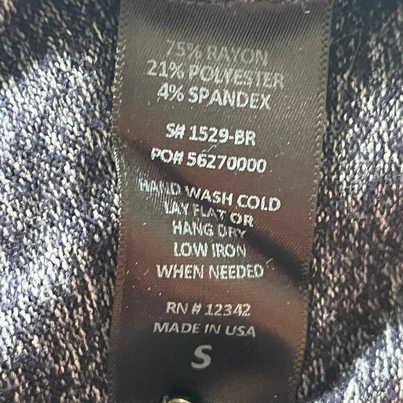 Coin 1804 Sweater Stretch Jersey Knit Los Angeles Blue Shirt Front Knot Sz S - Picture 4 of 12